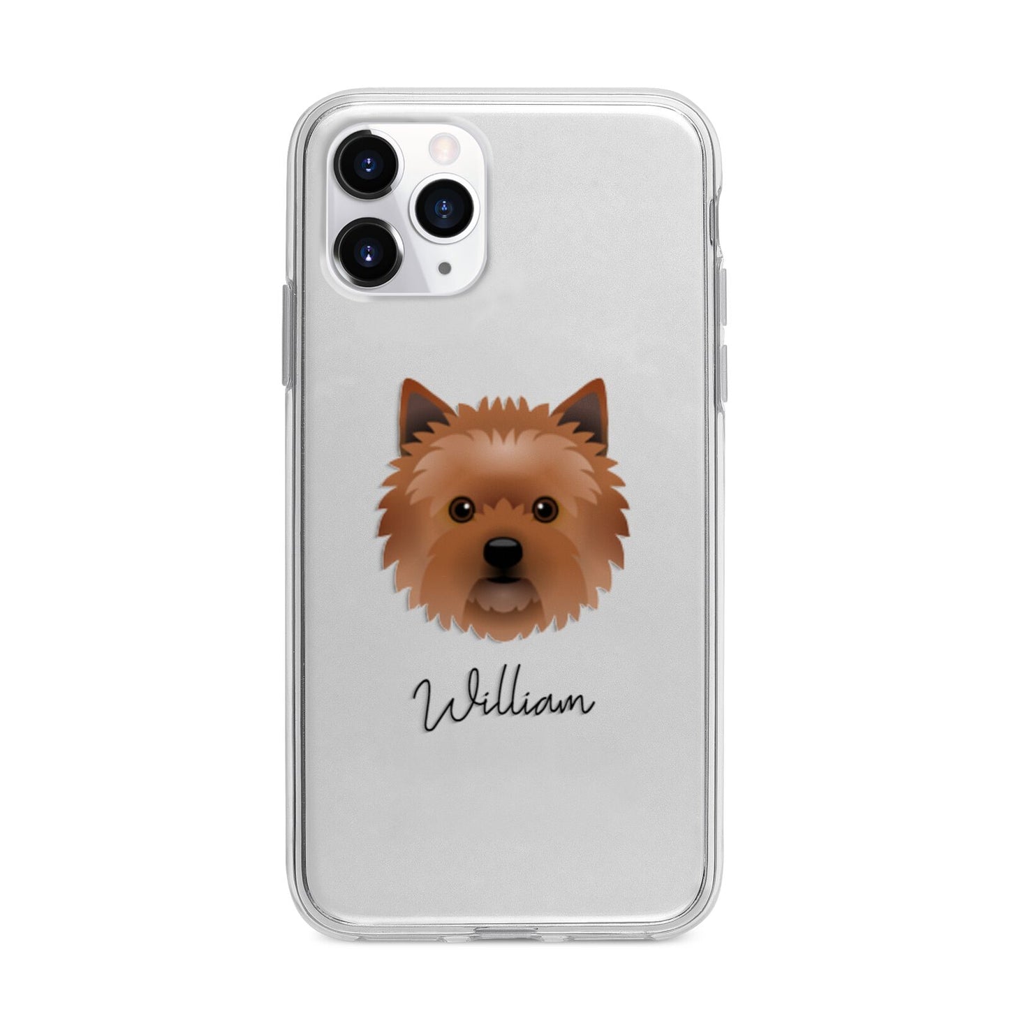 Cairn Terrier Personalised Apple iPhone 11 Pro in Silver with Bumper Case