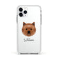 Cairn Terrier Personalised Apple iPhone 11 Pro in Silver with White Impact Case