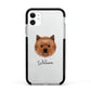 Cairn Terrier Personalised Apple iPhone 11 in White with Black Impact Case