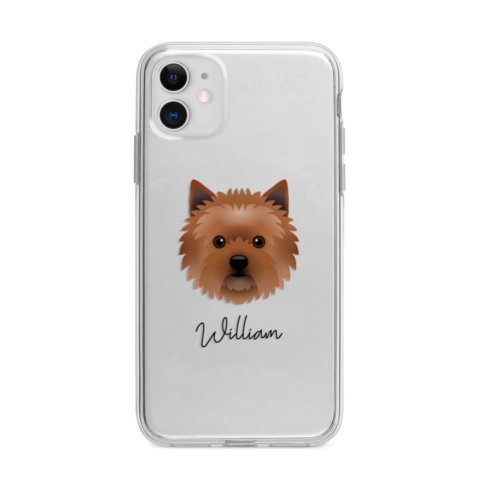 Cairn Terrier Personalised Apple iPhone 11 in White with Bumper Case