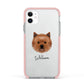 Cairn Terrier Personalised Apple iPhone 11 in White with Pink Impact Case