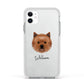Cairn Terrier Personalised Apple iPhone 11 in White with White Impact Case