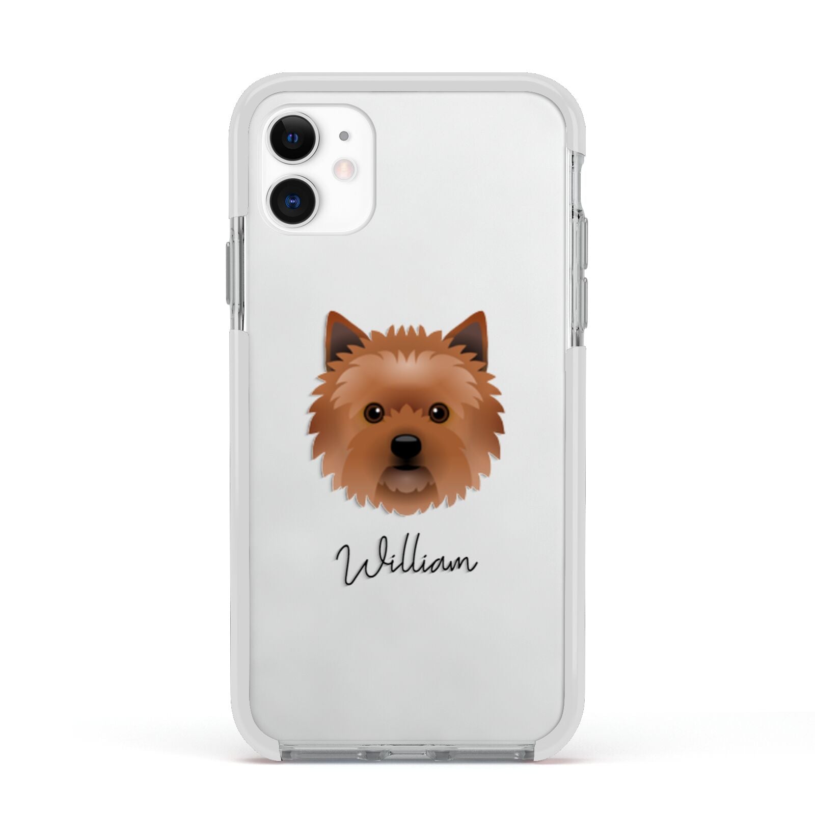 Cairn Terrier Personalised Apple iPhone 11 in White with White Impact Case