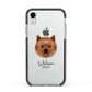 Cairn Terrier Personalised Apple iPhone XR Impact Case Black Edge on Silver Phone