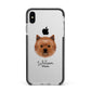 Cairn Terrier Personalised Apple iPhone Xs Max Impact Case Black Edge on Silver Phone