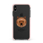 Cairn Terrier Personalised Apple iPhone Xs Max Impact Case Pink Edge on Black Phone