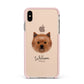 Cairn Terrier Personalised Apple iPhone Xs Max Impact Case Pink Edge on Gold Phone