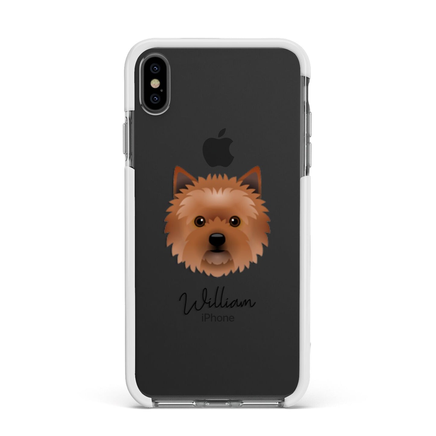Cairn Terrier Personalised Apple iPhone Xs Max Impact Case White Edge on Black Phone