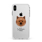 Cairn Terrier Personalised Apple iPhone Xs Max Impact Case White Edge on Silver Phone