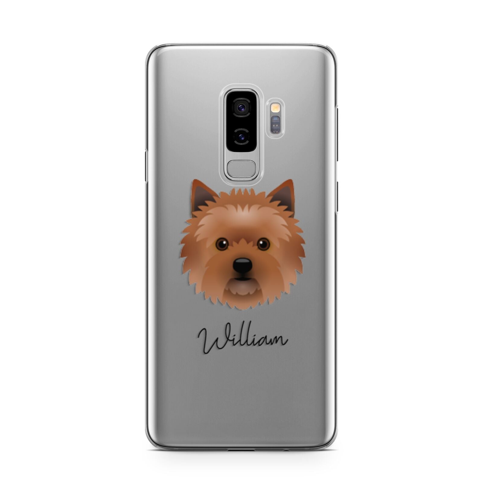 Cairn Terrier Personalised Samsung Galaxy S9 Plus Case on Silver phone