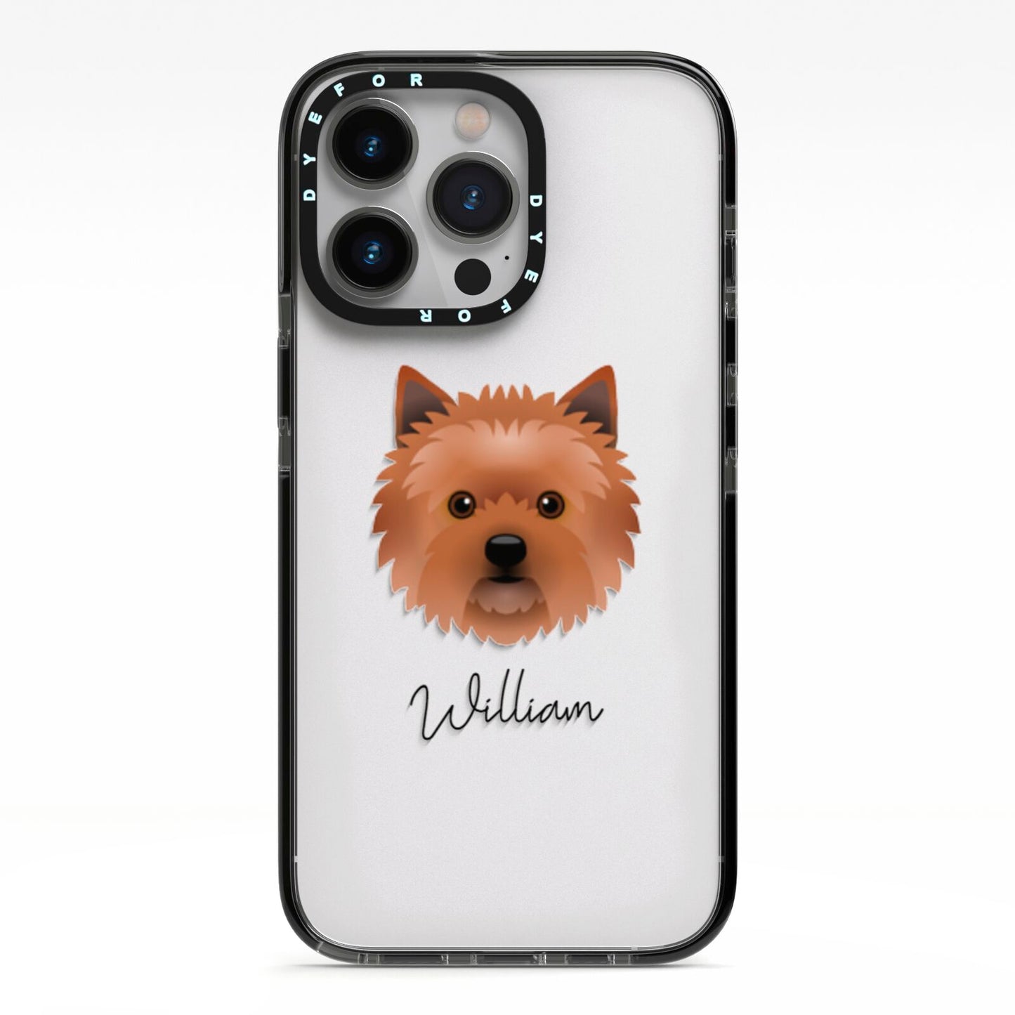 Cairn Terrier Personalised iPhone 13 Pro Black Impact Case on Silver phone