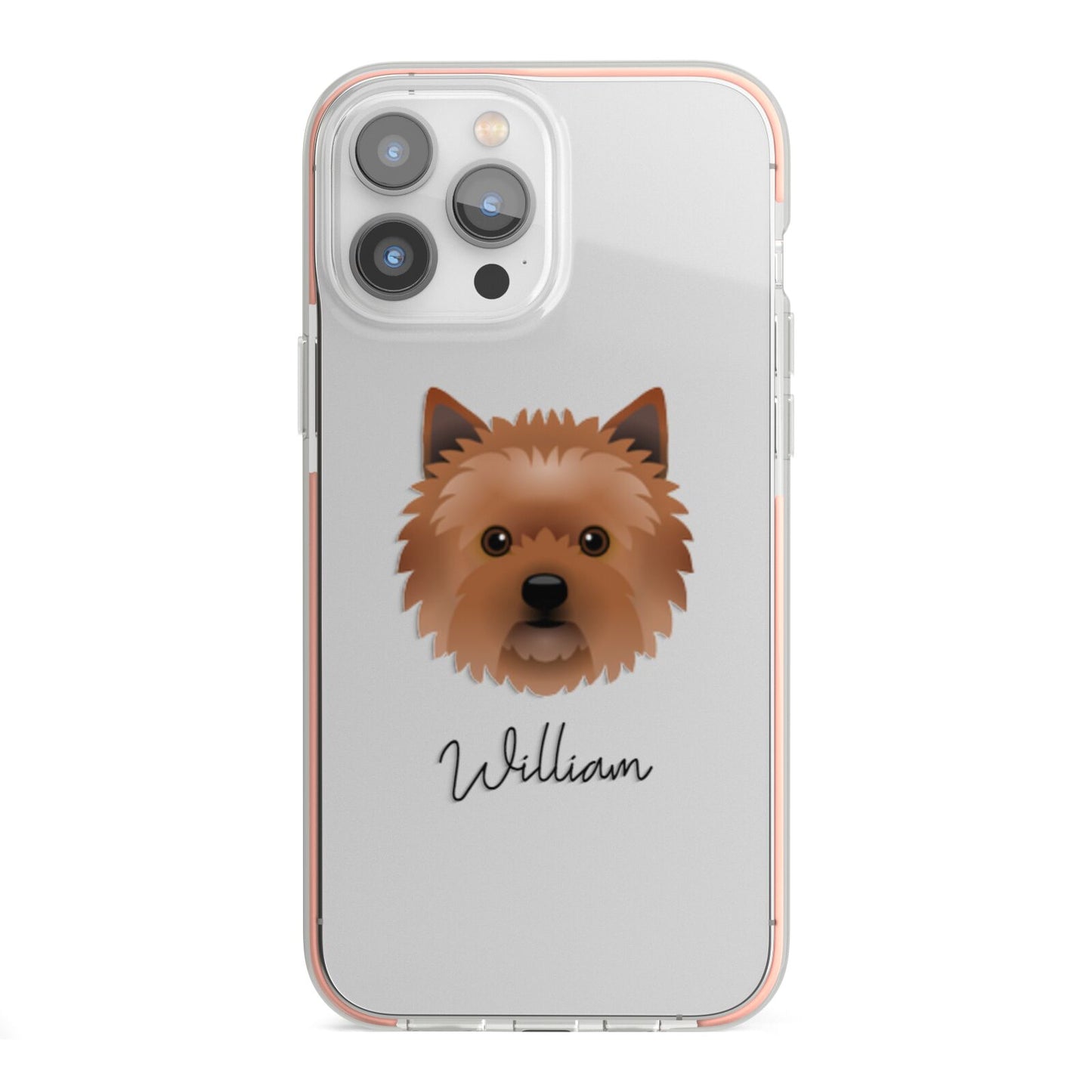 Cairn Terrier Personalised iPhone 13 Pro Max TPU Impact Case with Pink Edges