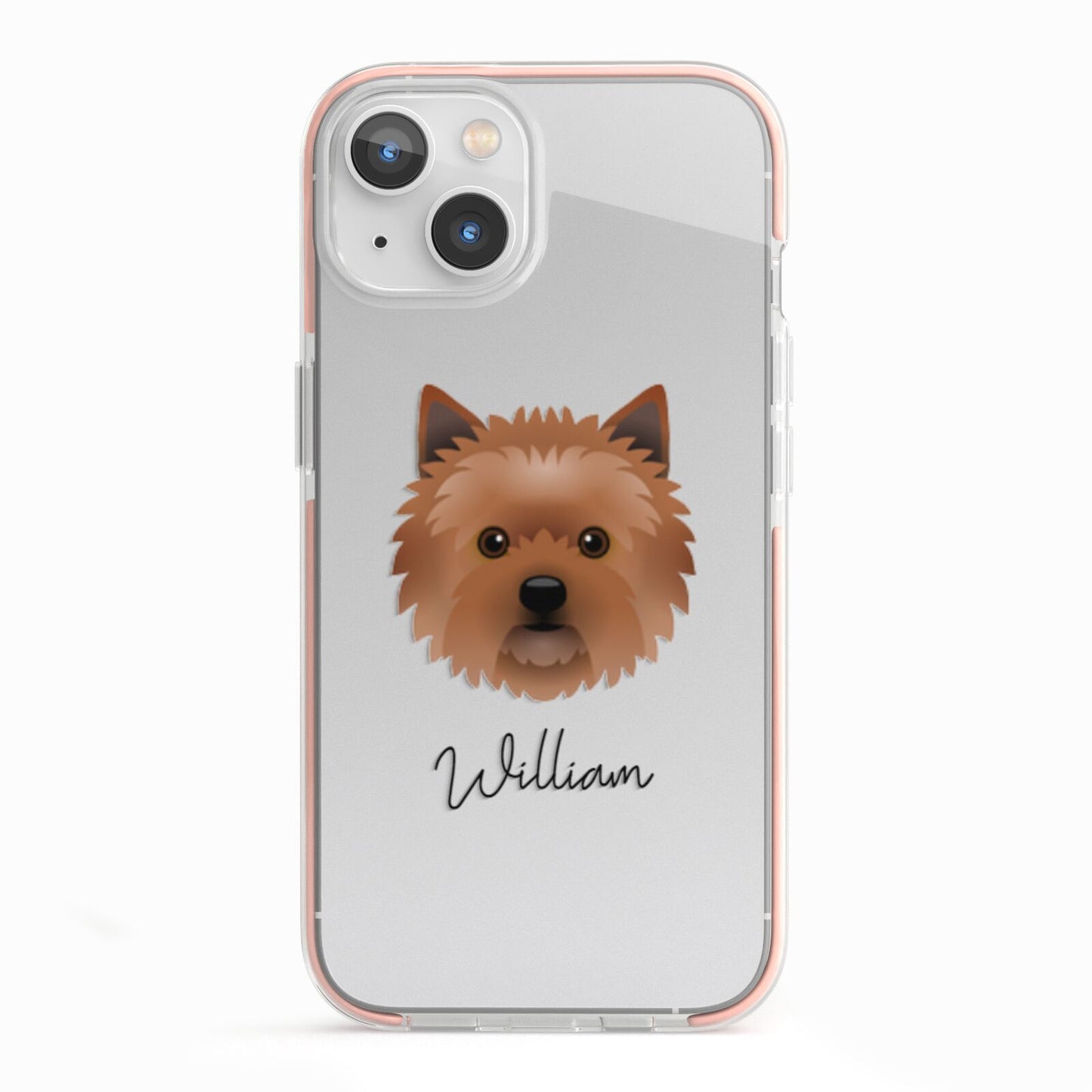 Cairn Terrier Personalised iPhone 13 TPU Impact Case with Pink Edges