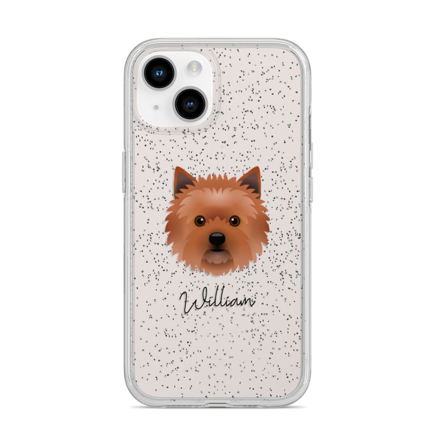 Cairn Terrier Personalised iPhone 14 Glitter Tough Case Starlight