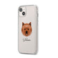 Cairn Terrier Personalised iPhone 14 Plus Clear Tough Case Starlight Angled Image