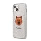 Cairn Terrier Personalised iPhone 14 Plus Glitter Tough Case Starlight Angled Image