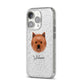 Cairn Terrier Personalised iPhone 14 Pro Glitter Tough Case Silver Angled Image
