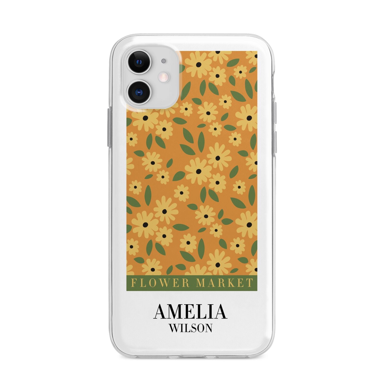 California Flower Market Apple iPhone 11 in White with Bumper Case