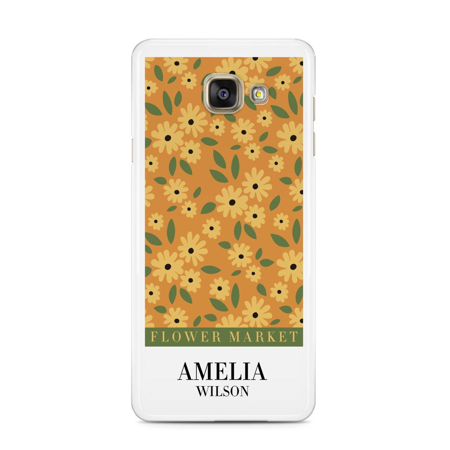 California Flower Market Samsung Galaxy A3 2016 Case on gold phone