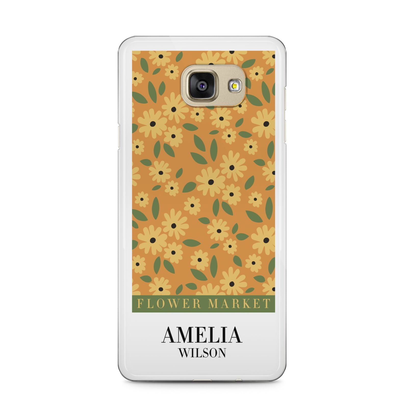 California Flower Market Samsung Galaxy A5 2016 Case on gold phone