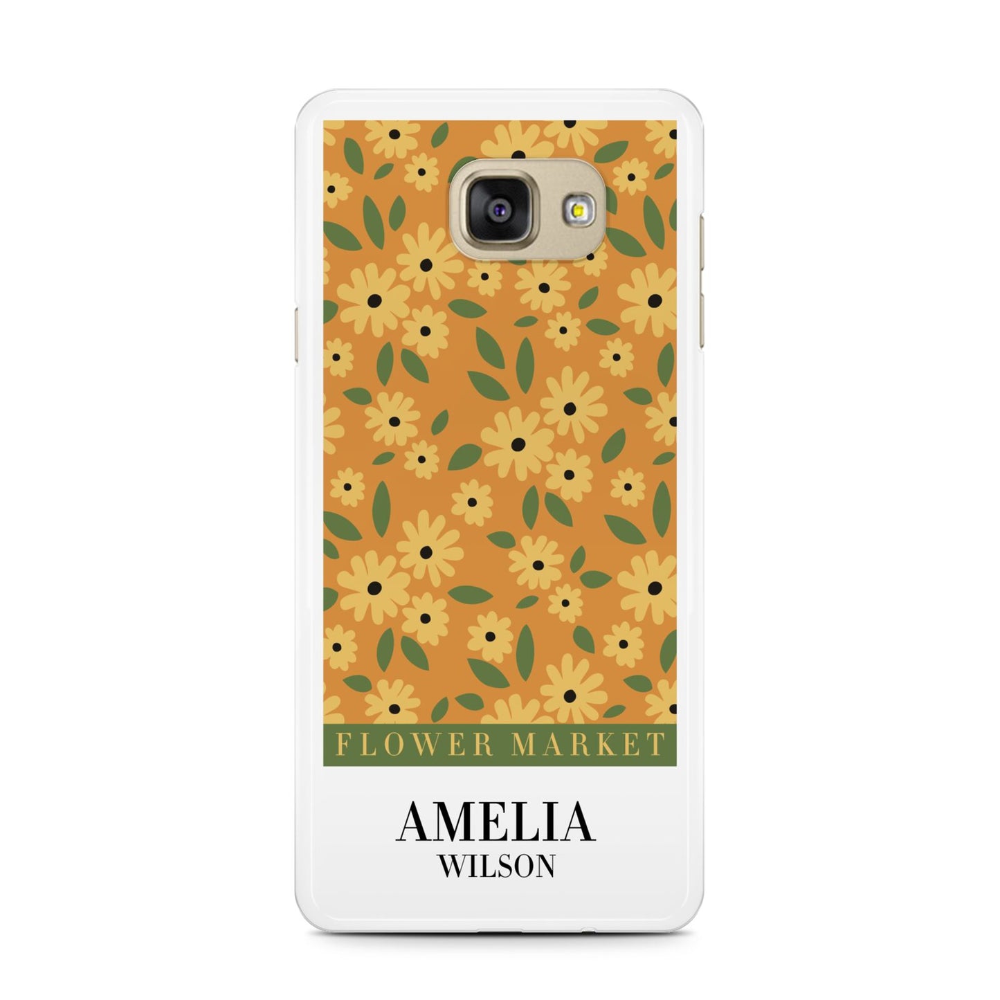 California Flower Market Samsung Galaxy A7 2016 Case on gold phone