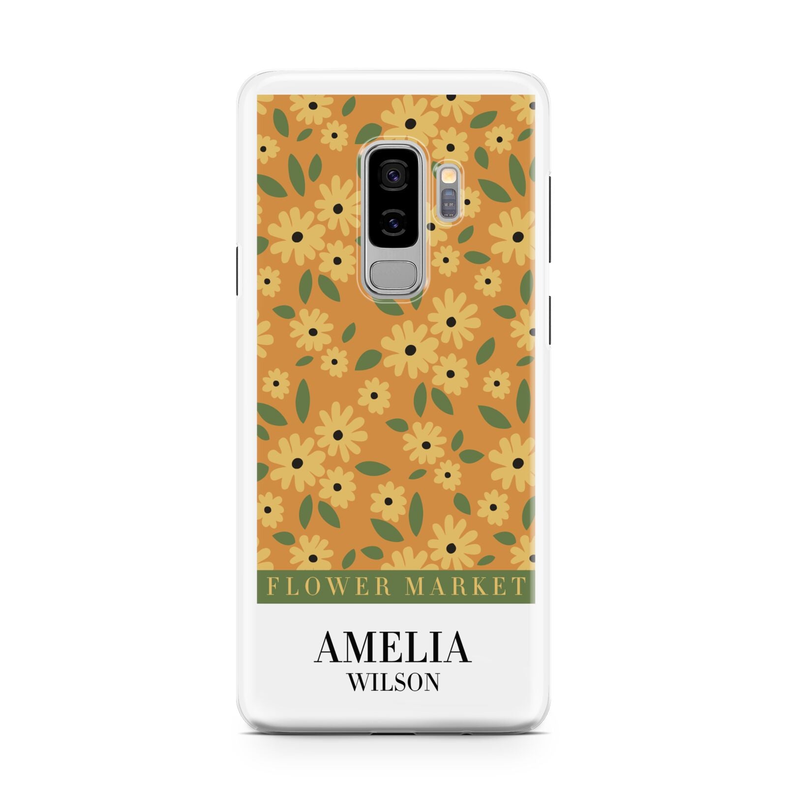 California Flower Market Samsung Galaxy S9 Plus Case on Silver phone