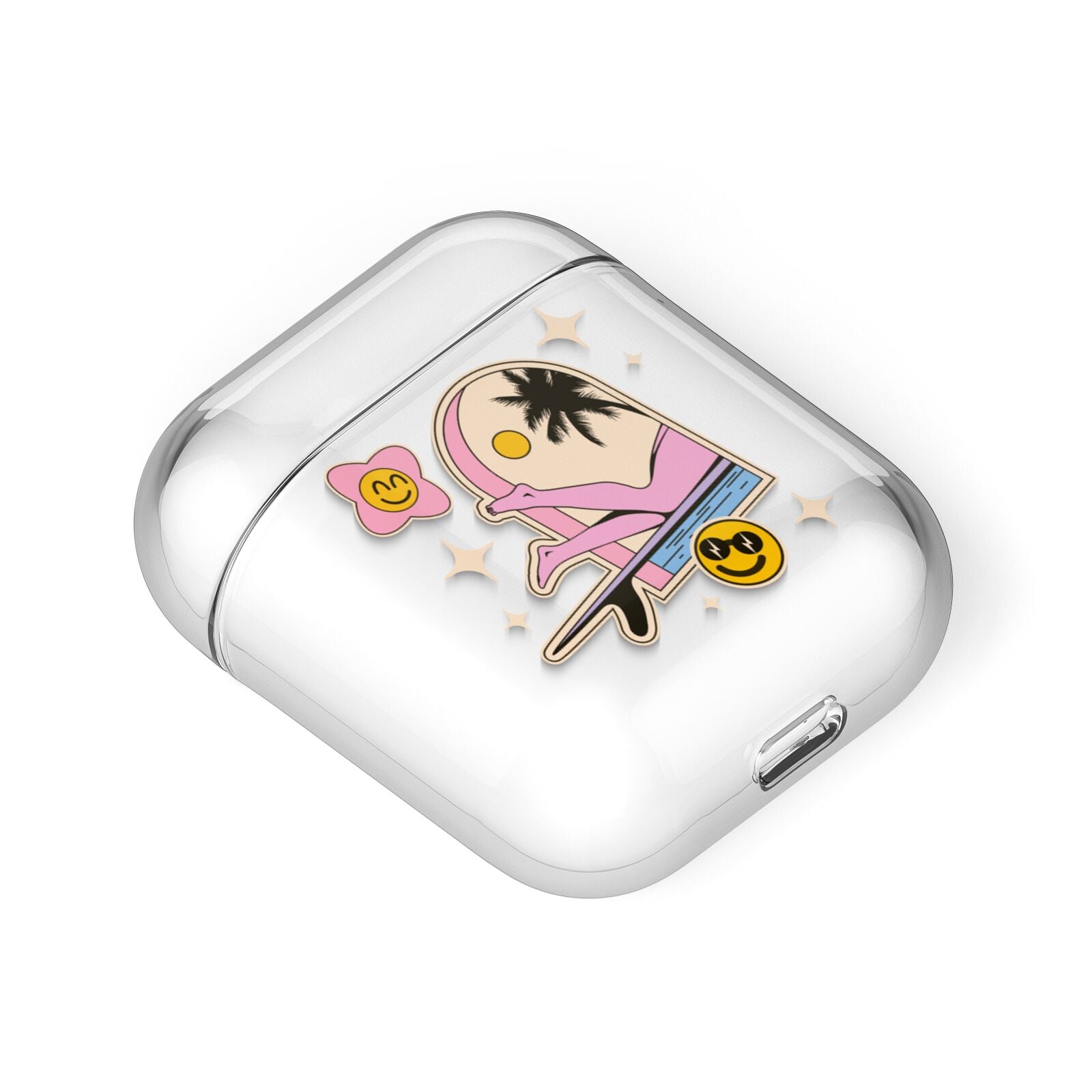 California Girl Sticker AirPods Case Laid Flat