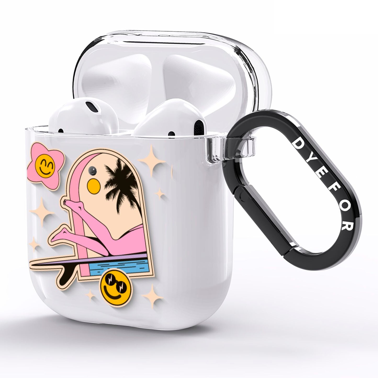 California Girl Sticker AirPods Clear Case Side Image