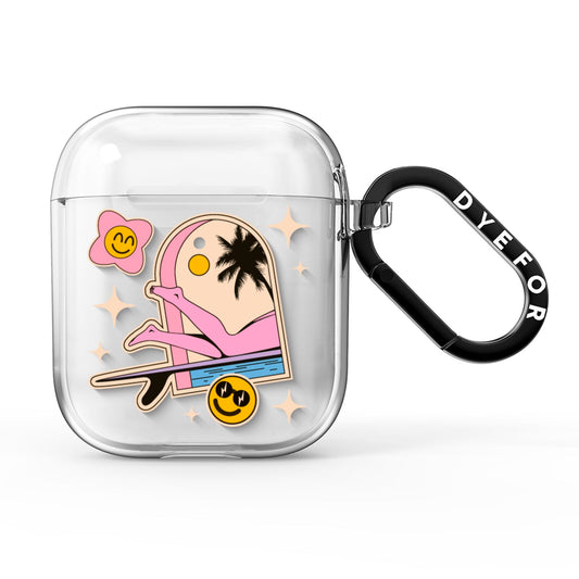 California Girl Sticker AirPods Clear Case