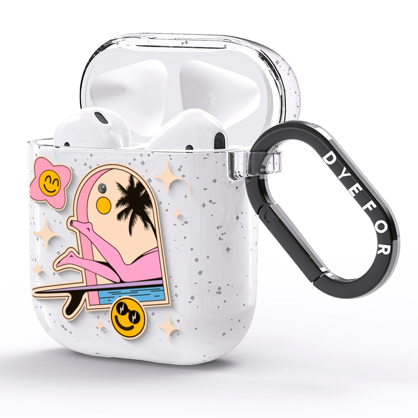 California Girl Sticker AirPods Glitter Case Side Image