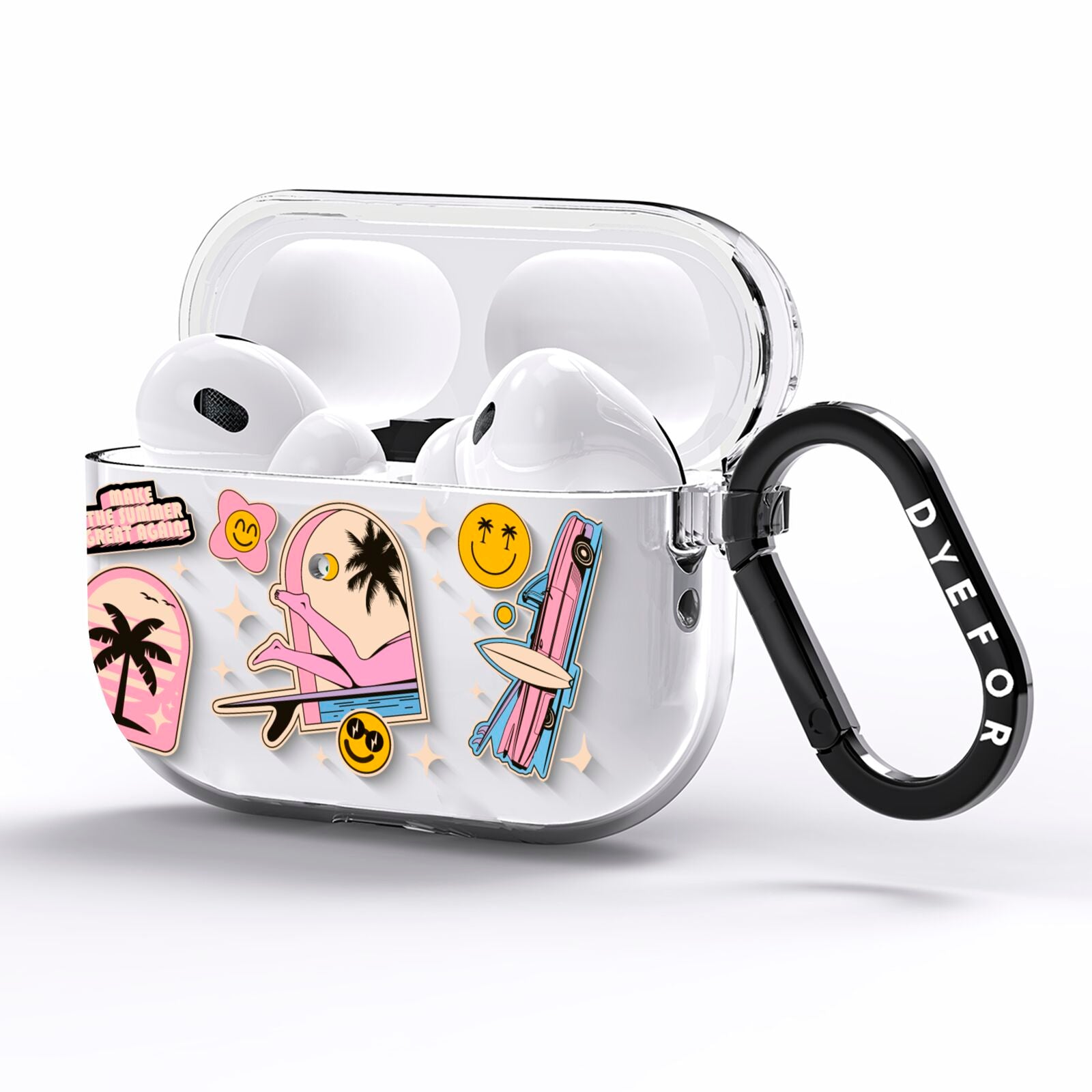 California Girl Sticker AirPods Pro Clear Case Side Image