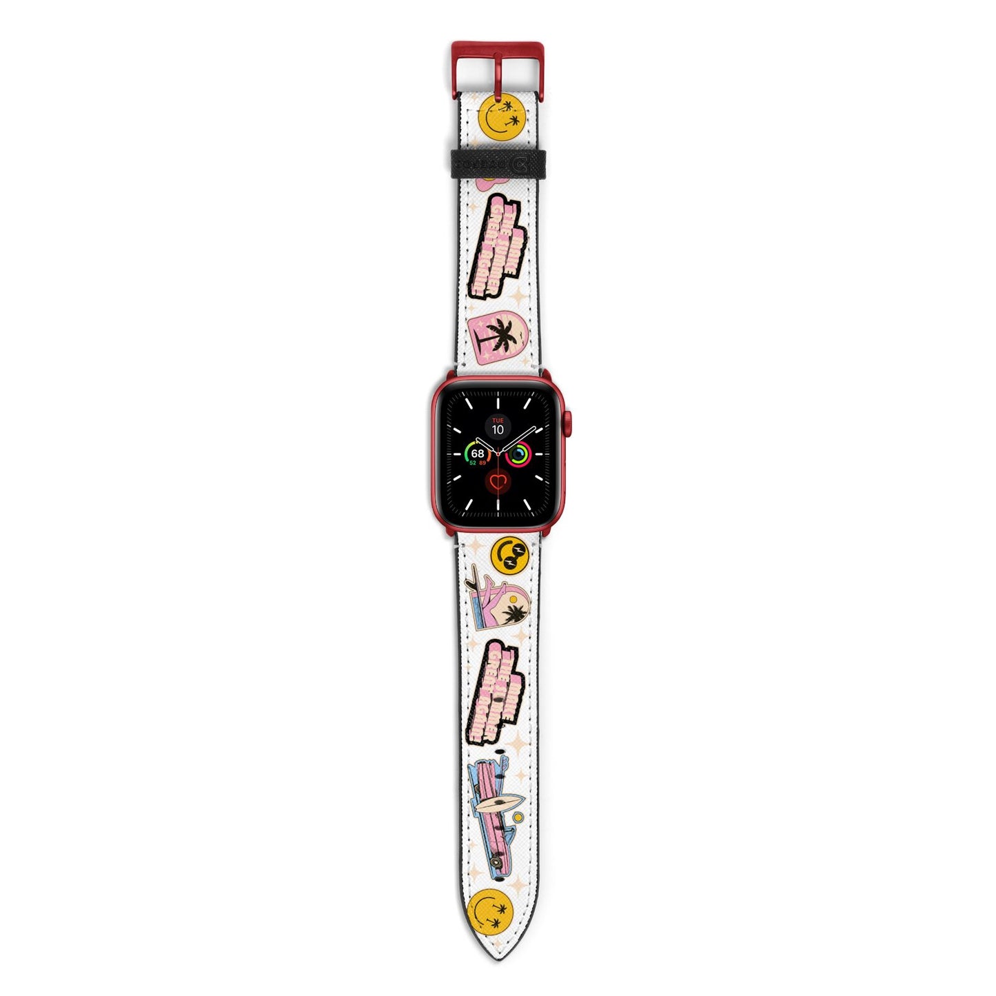 California Girl Sticker Apple Watch Strap with Red Hardware