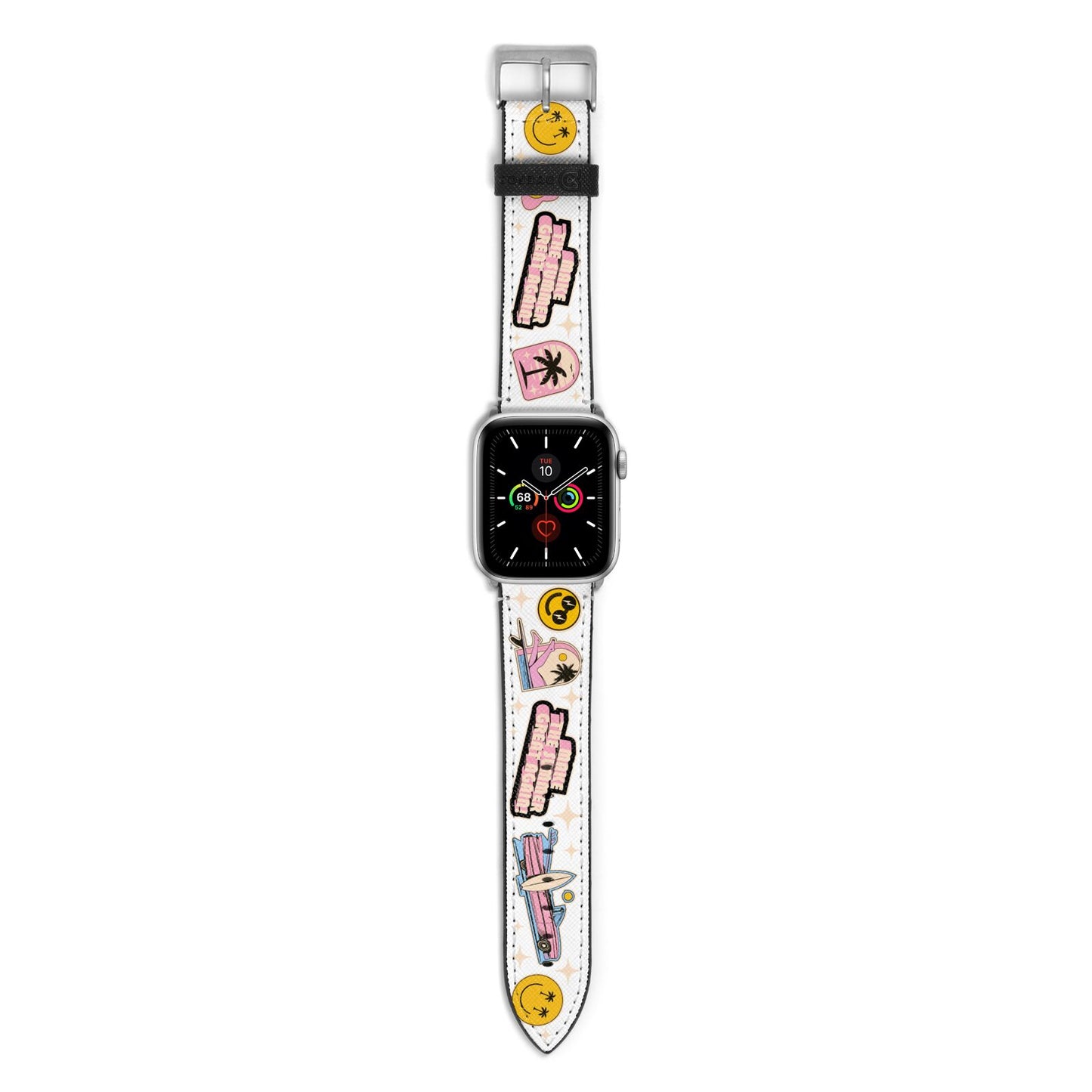 California Girl Sticker Apple Watch Strap with Silver Hardware