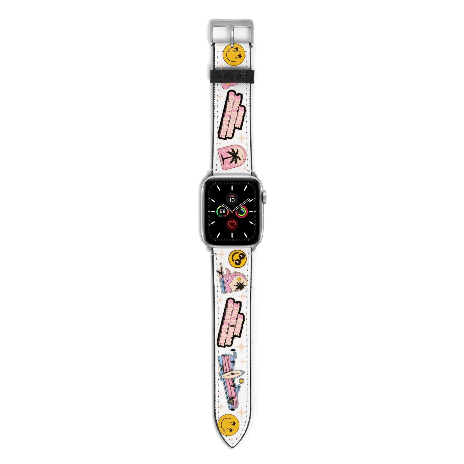 California Girl Sticker Apple Watch Strap with Silver Hardware