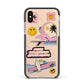 California Girl Sticker Apple iPhone Xs Impact Case Black Edge on Gold Phone