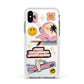 California Girl Sticker Apple iPhone Xs Impact Case White Edge on Silver Phone