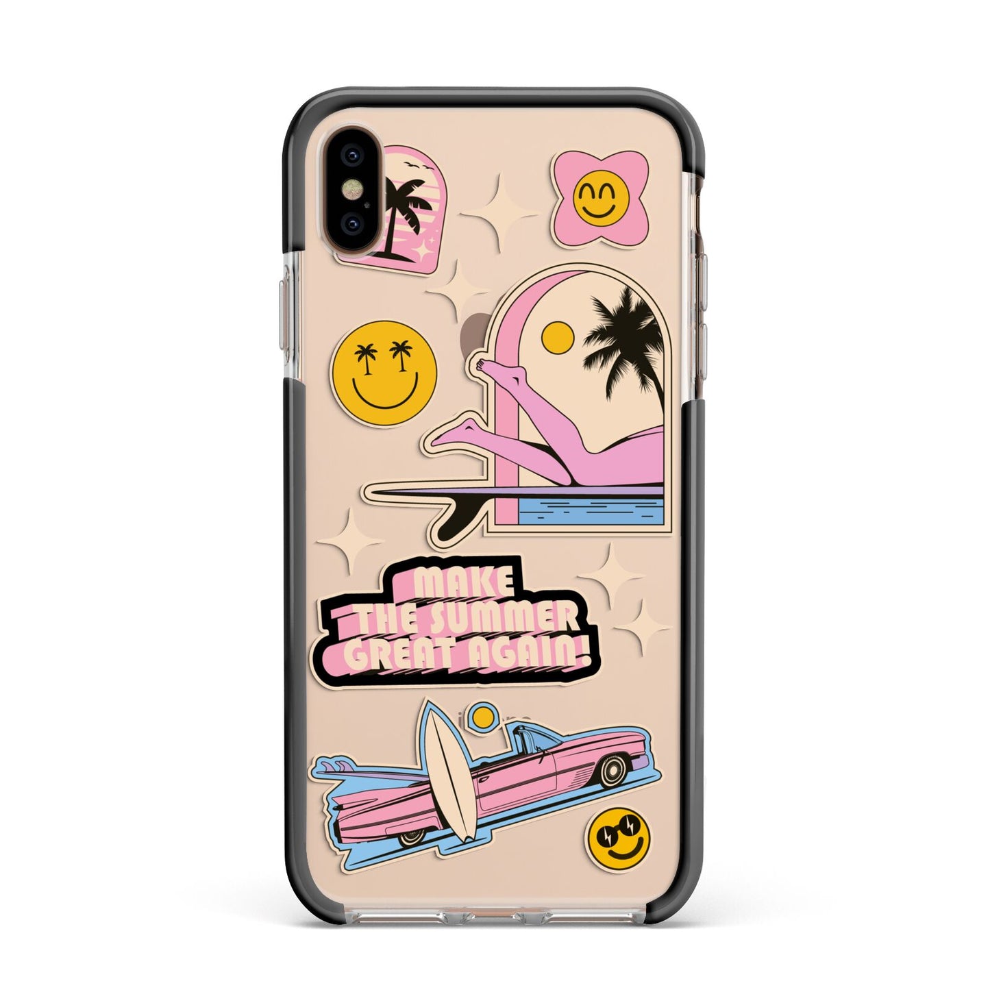 California Girl Sticker Apple iPhone Xs Max Impact Case Black Edge on Gold Phone