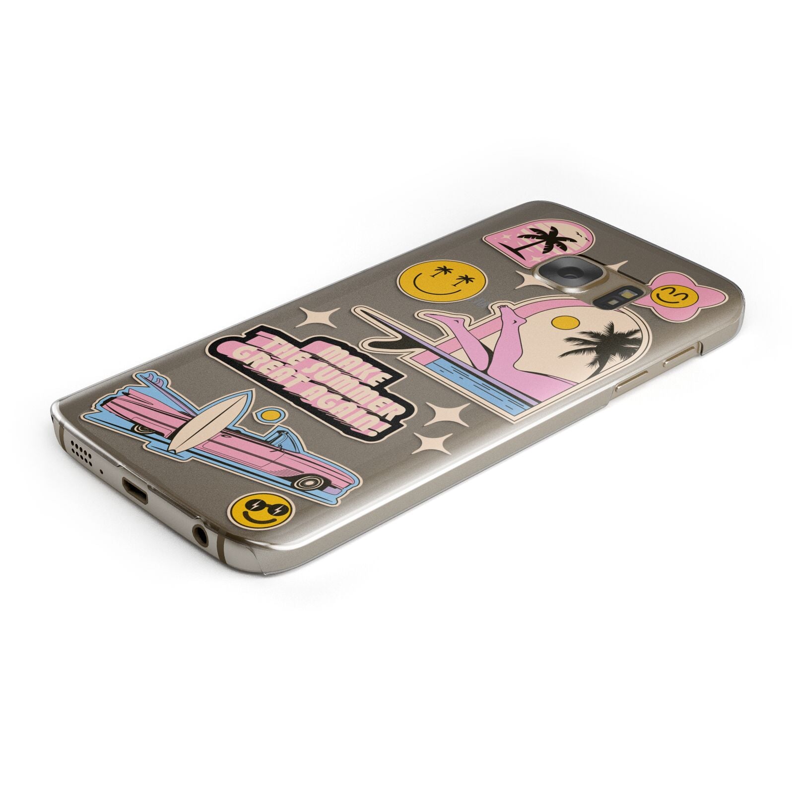 California Girl Sticker Protective Samsung Galaxy Case Angled Image