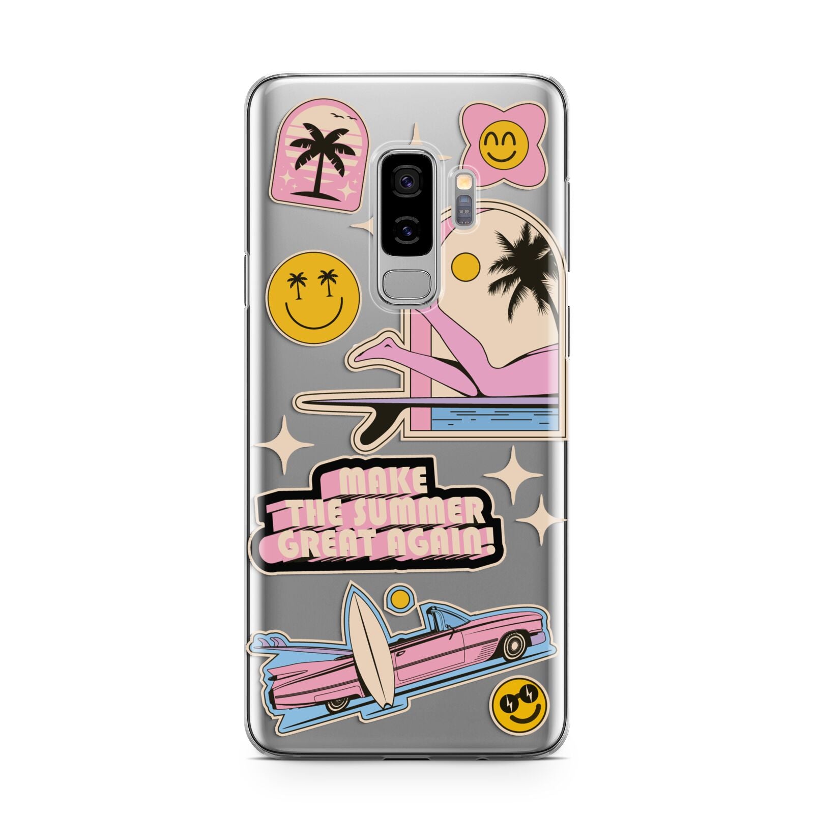 California Girl Sticker Samsung Galaxy S9 Plus Case on Silver phone