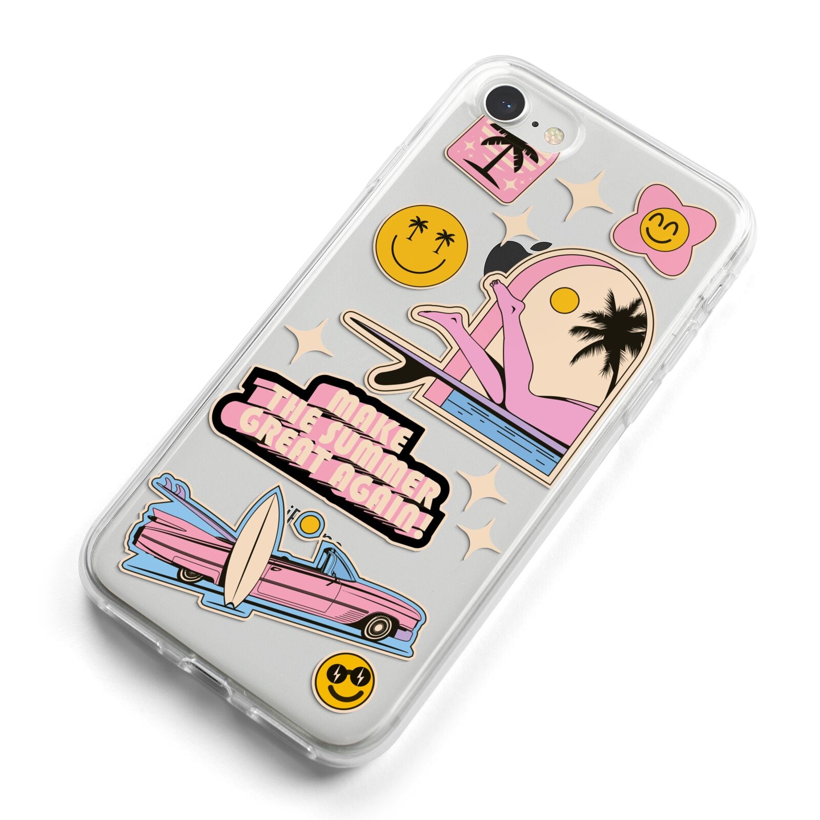 California Girl Sticker iPhone 8 Bumper Case on Silver iPhone Alternative Image