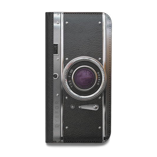 Camera Vegan Leather Flip iPhone Case