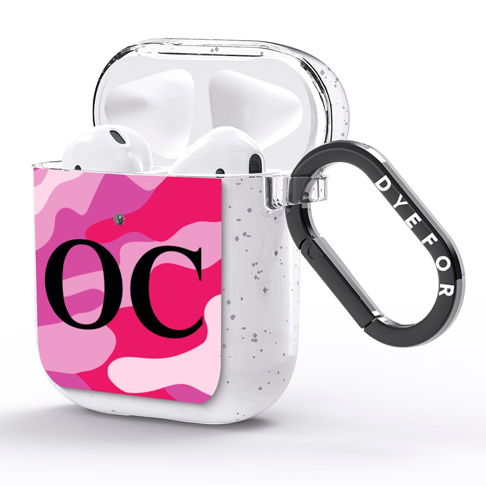 Camouflage Personalised AirPods Glitter Case Side Image