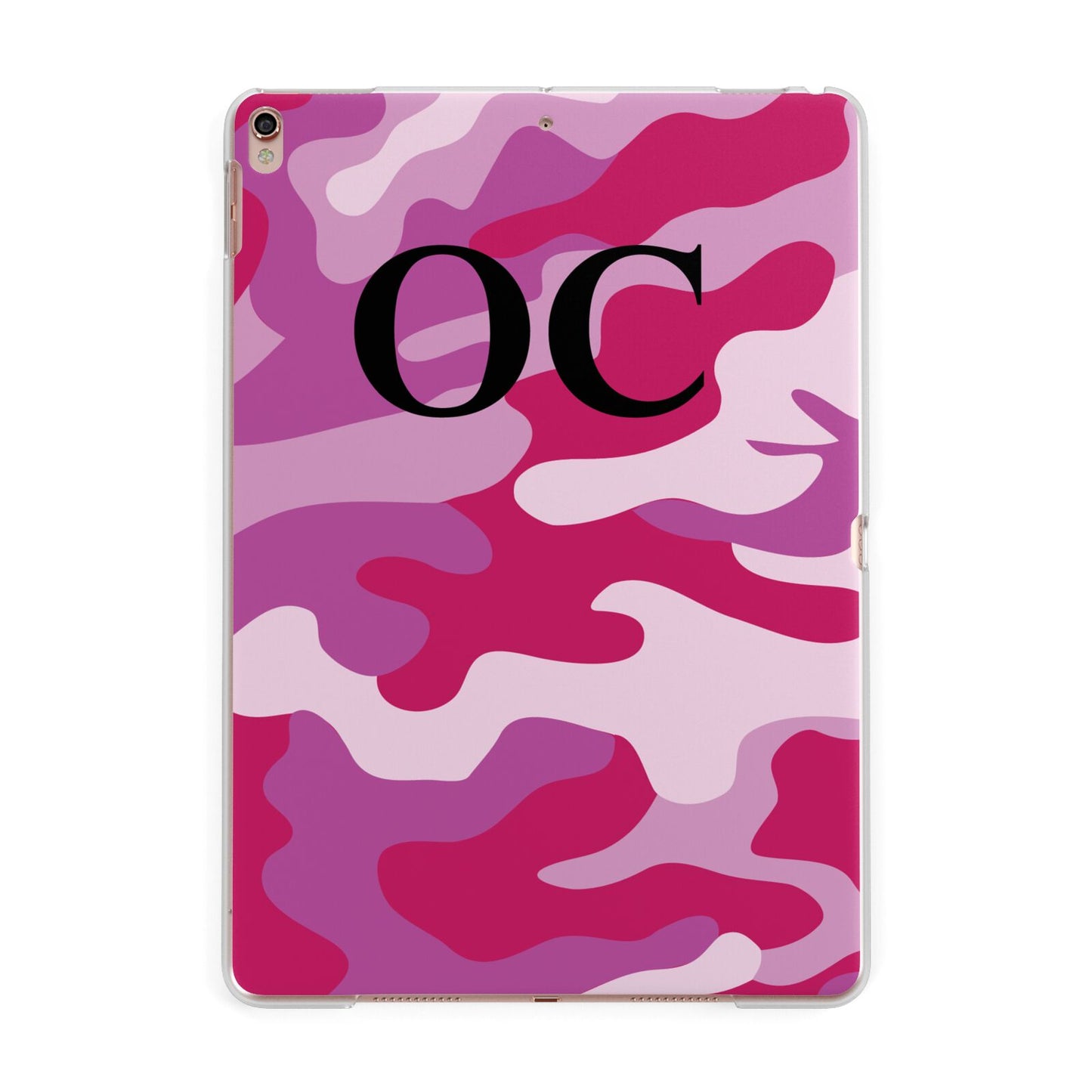 Camouflage Personalised Apple iPad Rose Gold Case