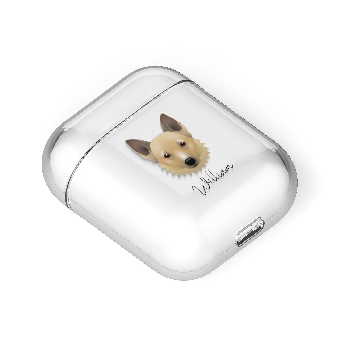 Canaan Dog Personalised AirPods Case Laid Flat