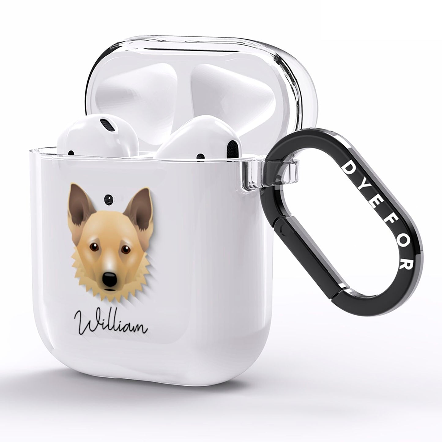 Canaan Dog Personalised AirPods Clear Case Side Image