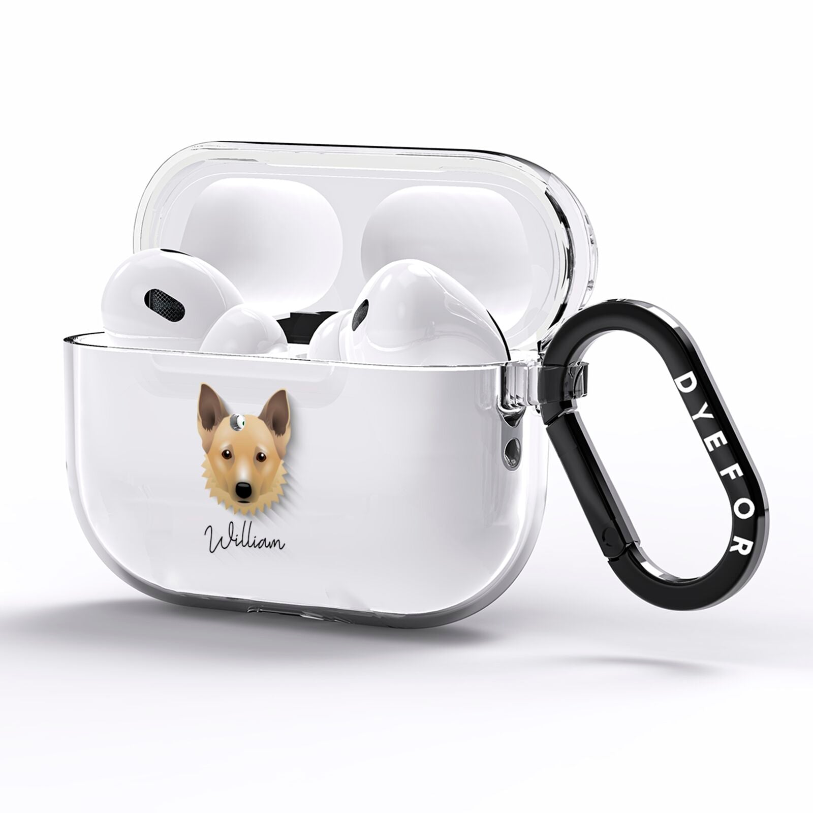 Canaan Dog Personalised AirPods Pro Clear Case Side Image