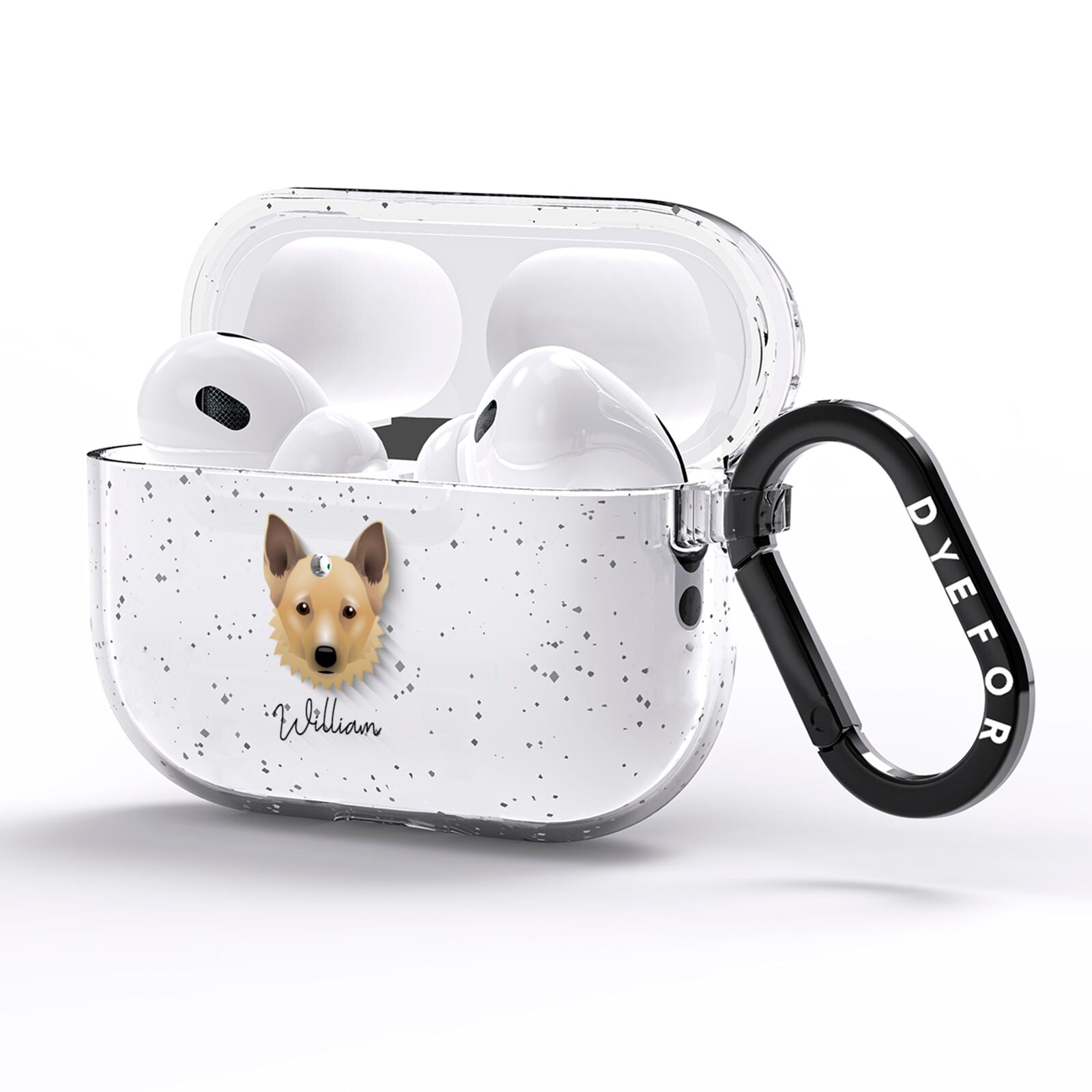 Canaan Dog Personalised AirPods Pro Glitter Case Side Image