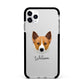 Canaan Dog Personalised Apple iPhone 11 Pro Max in Silver with Black Impact Case