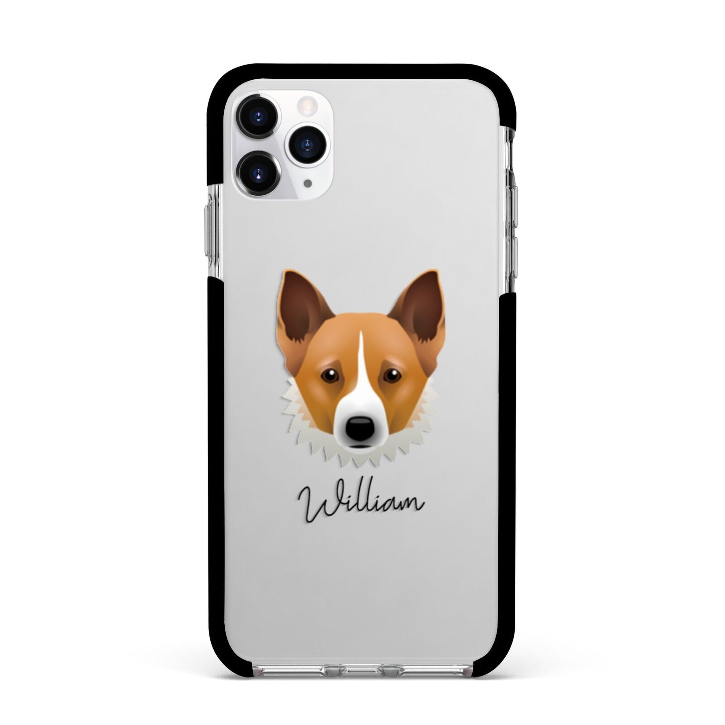 Canaan Dog Personalised Apple iPhone 11 Pro Max in Silver with Black Impact Case