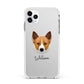 Canaan Dog Personalised Apple iPhone 11 Pro Max in Silver with White Impact Case